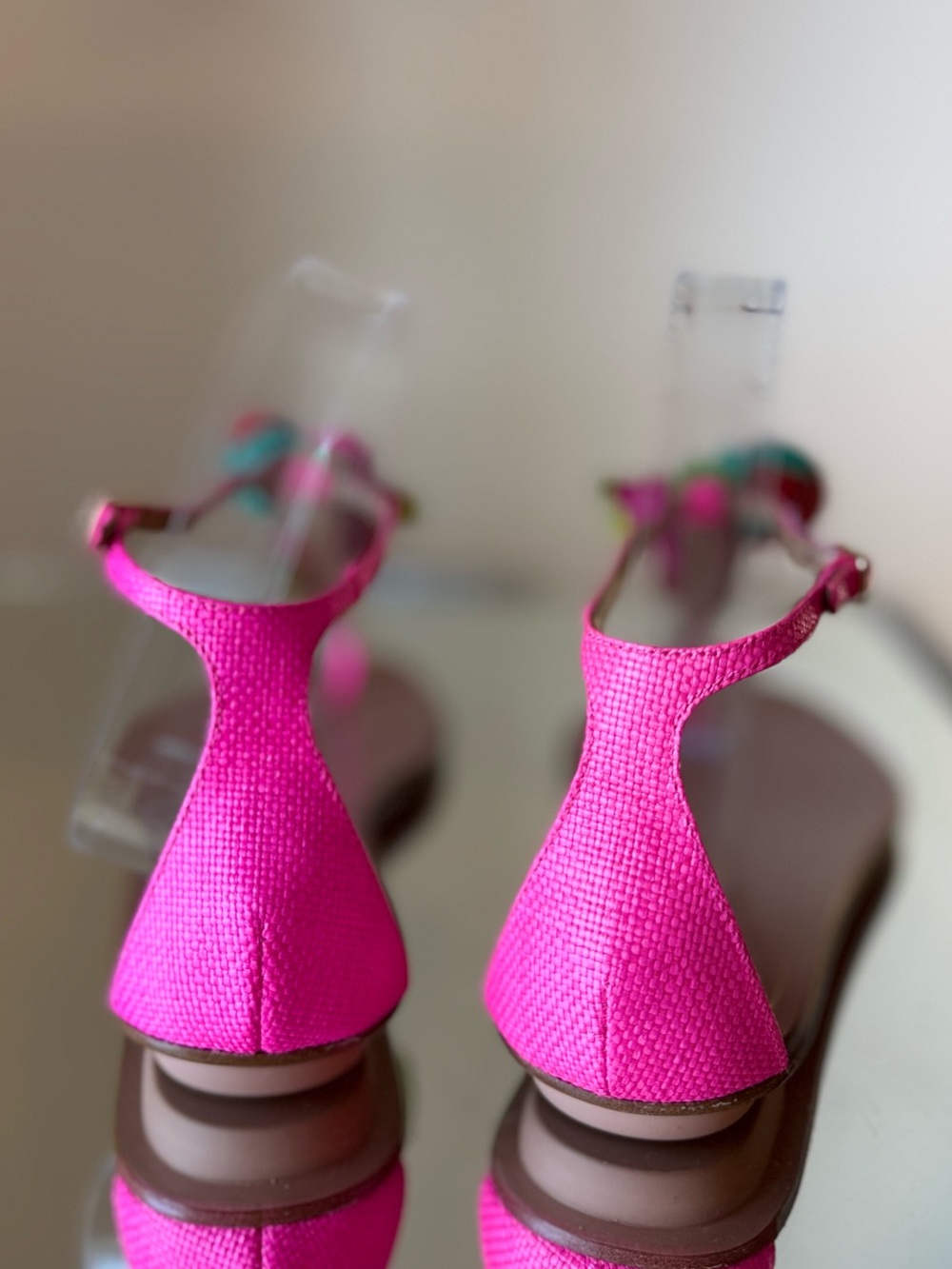 New Aquazzura Strawberry Punch raffia thong sandals 37 $875 - Picture 8 of 14